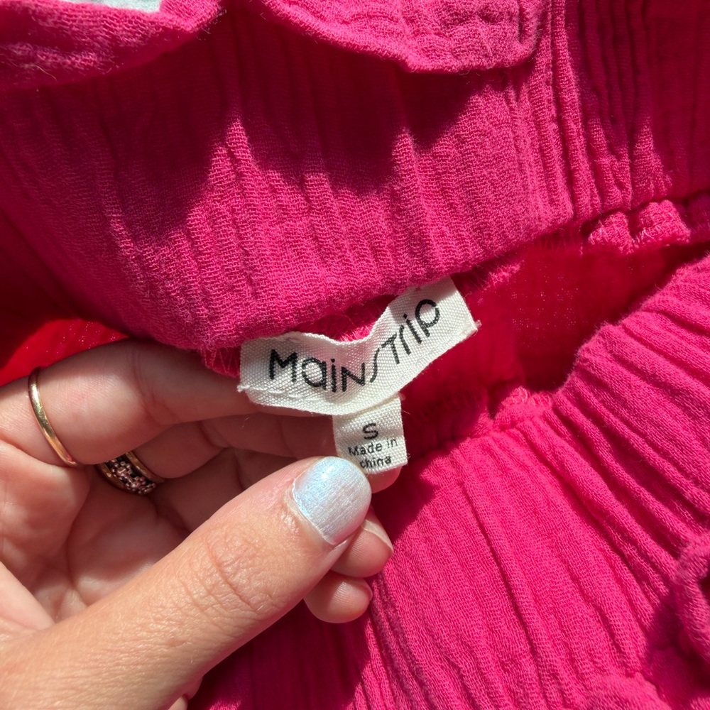 Main Strip Hot Pink Ribbed Two-Piece Set - Picture 3 of 3